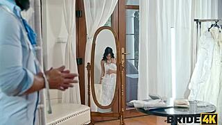 man that sexy skinny bride just handed her shaved pussy to the salon owner's huge dick