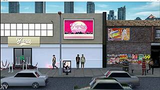 Nasty crossdresser in ripped clothes gloryhole bukkake