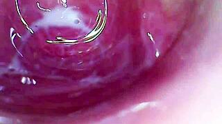 i shove camera deep in my creamy pussy till i explode