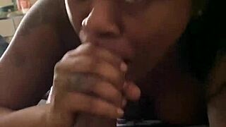 yo ebony babe bent over sucking that bbc sloppy with spit dripping