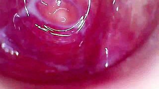 i shove camera deep in my creamy pussy till i explode