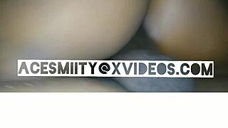 after i blast cum on her tits my big booty slut hops on bbc riding hard