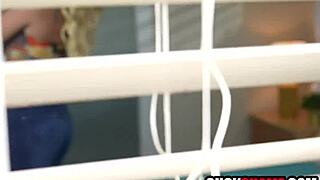 Hubby spies wife fucking stranger while he watches helplessly?