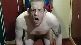 bisexual dude bends over for huge strapon pegging and ass to mouth dildo collection