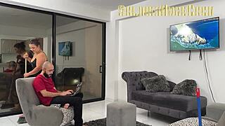 uh my roommate just seduced me into fucking her big ass and pussy bareback creampie