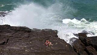 Fuck Yeah! Voyeurs Spy Hot Brazilian Lesbians Licking Big Tits And Pussies On Beach!