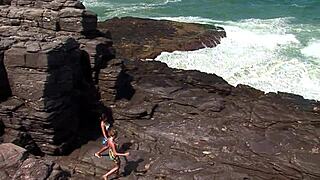 Fuck Yeah! Voyeurs Spy Hot Brazilian Lesbians Licking Big Tits And Pussies On Beach!