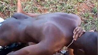 whoa, look at all that ebony cum splashing huge cocks