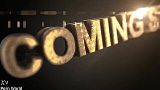 Stunning busty bombshell strips on couch ripping clothes to bare her huge fake tits shaved pussy and curvy feet