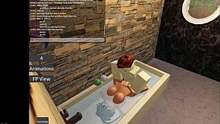 Dude pounds Roblox bunny's big ass and tits in hardcore fuck game, she sucks cock like a pro slut
