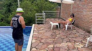 Piscinero Fucks Pregnant Latina Milf's Wet Pussy While Hubby Away Part 1