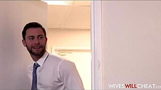 Old Cheating Cougar Granny Milf Fucks Young Employee's Monster Cock To Save His Job