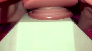 Tiny Redhead's Tight Pussy Devours Huge Fence Post Cock!