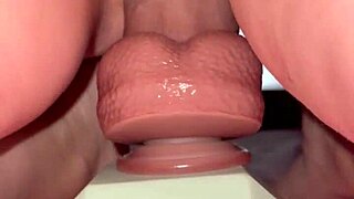 Tiny Redhead's Tight Pussy Devours Huge Fence Post Cock!