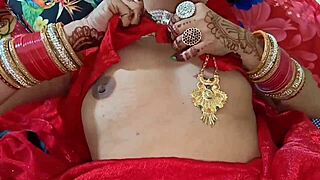 exotic indian girlfriend bent over doggystyle on bed after dirty talk and cunilingus kiss