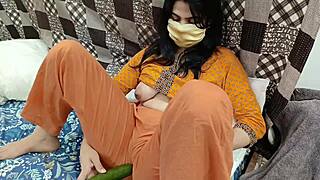 pakistani stepdaughter caught with cucumber gets fucked by stepdad