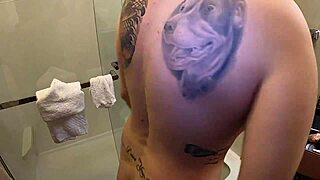 Katie Kinz gets bareback creampie breeding by best friend while cheating housewife on toilet