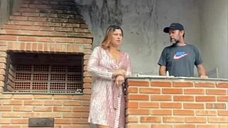 a boss lady tricks builder into bathroom alone for sneaky toilet fun