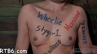 clamped chick bound for nasty pov blowjob pussy fuck and facial