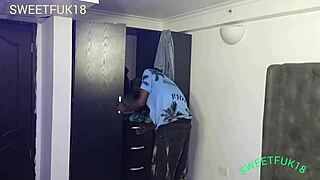 nearly caught spanking and fucking friend's creamy brunette pussy outdoors