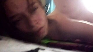 Stepfather sneaks into bedroom dominating pretty student stepdaughter with dirty talk while she chats mommy on phone screaming submissive