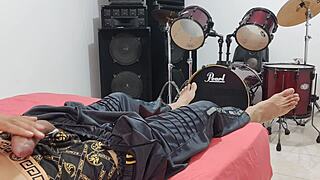 this tall dude strokes his massive throbbing cock solo for homemade domination vibes