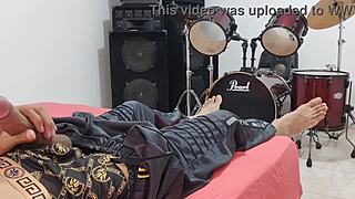 this tall dude strokes his massive throbbing cock solo for homemade domination vibes