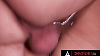 kimmy kimm deepthroats teacher's cock then rides him cowgirl and doggystyle