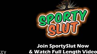 Big Jiggly Butt Babe Stretches in Wedgie Swimsuit Yoga Dance