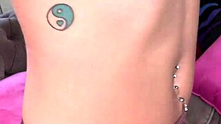 luna luxe chills on couch smoking while buzzing her shaved pussy with pink vibrator