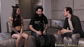 emo punk fetish babe takes double cock penetration in wild threesome