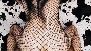 Wife in stockings stars in couple's steamy filming session