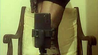 damn! crossdresser maria rocks black nylon panties and high heels!