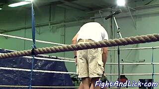 wrestling babes go wild on strapon lesbian action 👅💦🔥