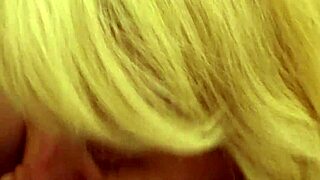 blonde milf sneaks steamy blowjob and cumshot adventure in crowded mall restroom