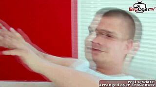 that skinny petite british brunette neighbor sneaks over for first homemade fuck with her european friend next door