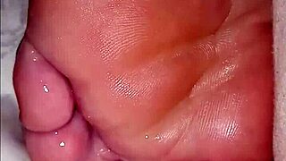 Girlfriend kneels for intense foot fetish toe licking and worship