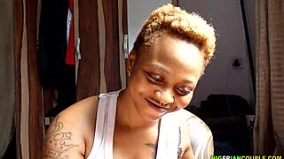 ugly ebony wife massages huge black cock homemade