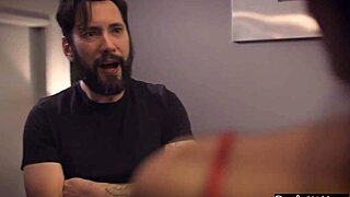 Big tit brunette deepthroats old creepers cock secret