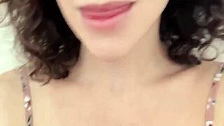 Skinny teacher with big natural tits gives facetime JOI fingering pussy lips in roleplay