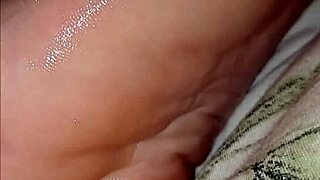 Girlfriend kneels for intense foot fetish toe licking and worship