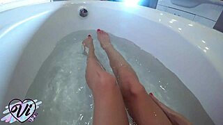 babe's big ass fingers tight pussy to orgasm pov shower underwater fetish!