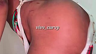 curvy ebony homemade pear ass shakes seductively for viewers