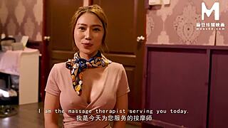 horny asian masseuse drains semen in oiled cowgirl creampie ride