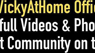 hey vicky vette's big tits get cumshot after horny bj and handjob