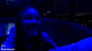 blowjob at amusement park then quick home fuck