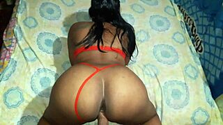 big ass bitch shakes red thong panties teasing hardcore