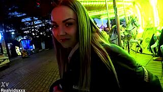 blowjob at amusement park then quick home fuck