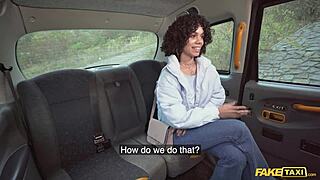 fake taxi driver pounds her bouncing natural tits and tight pussy ride