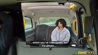 fake taxi driver pounds her bouncing natural tits and tight pussy ride